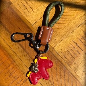 Year of the Horse Lucky Charm Keychain in Red & Gold